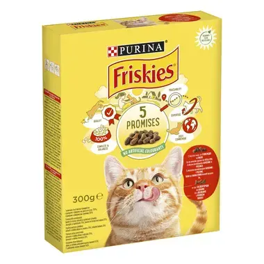 Friskies Cat, hrana za mačke sa govedinom, piletinom i povrćem